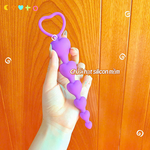 Alternative view of Chuỗi hạt kích thích hậu môn silicon hình trái tim