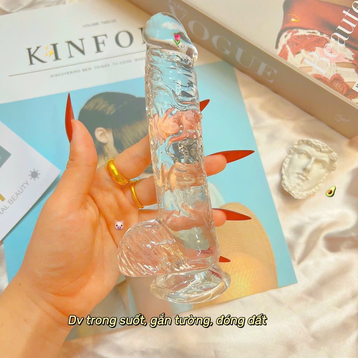 Alternative view of Dương vật giả gắn tường silicon trong suốt - 3cm x 16,5cm