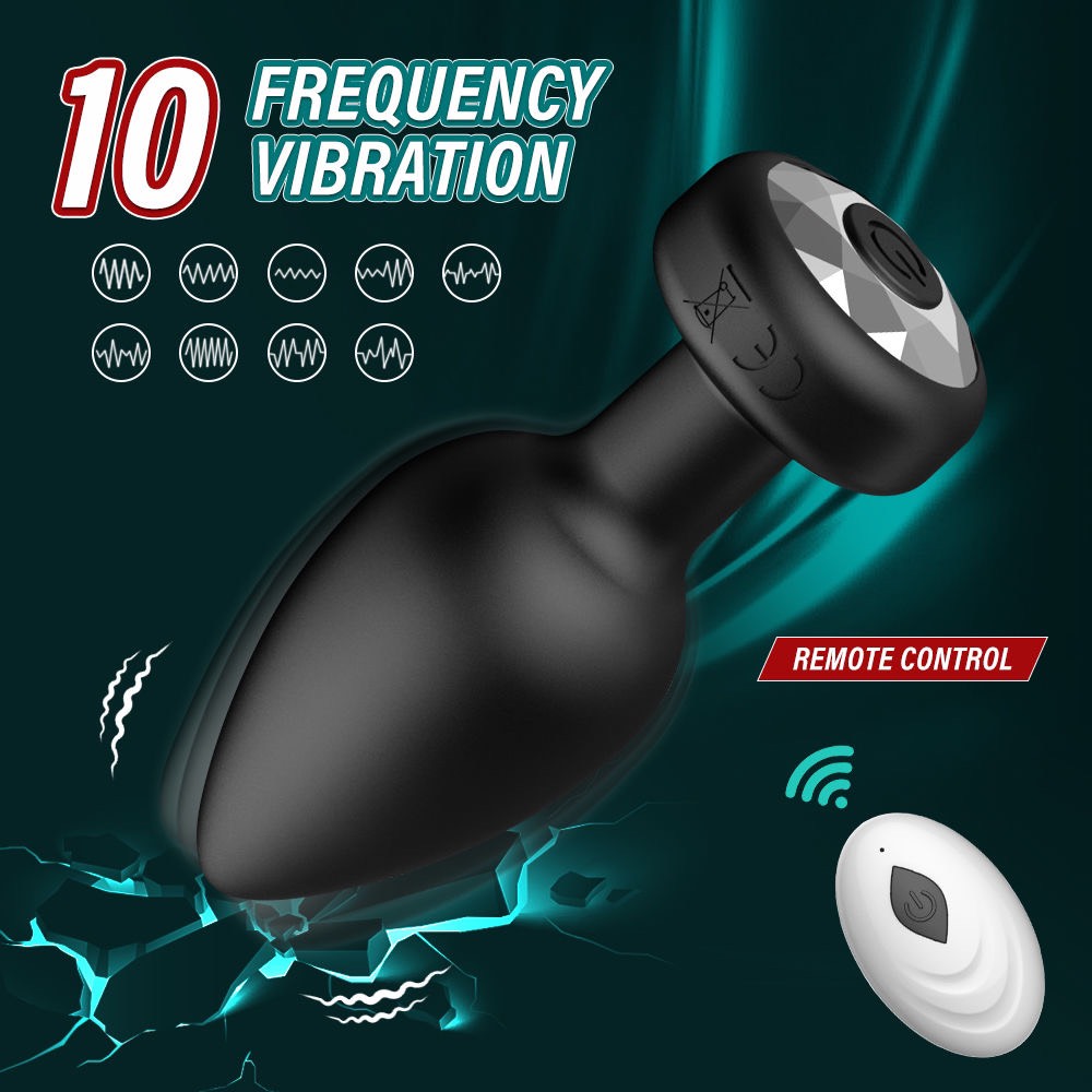 Alternative view of Butt Plug silicon rung điều khiển từ xa Panda 10 tần số