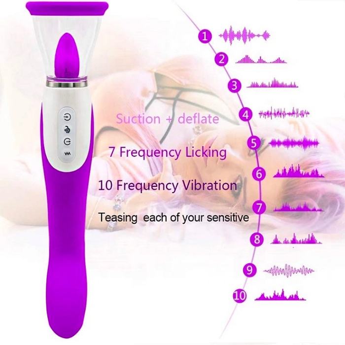 Alternative view of Chày rung massage âm đạo kết hợp lưỡi liếm hạt le 2 trong 1 SacKnove