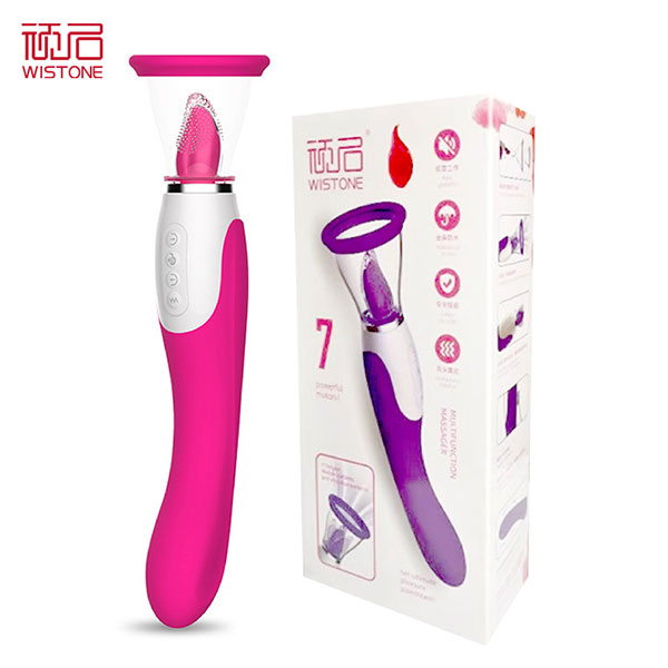 Chày rung massage âm đạo kết hợp lưỡi liếm hạt le 2 trong 1 SacKnove