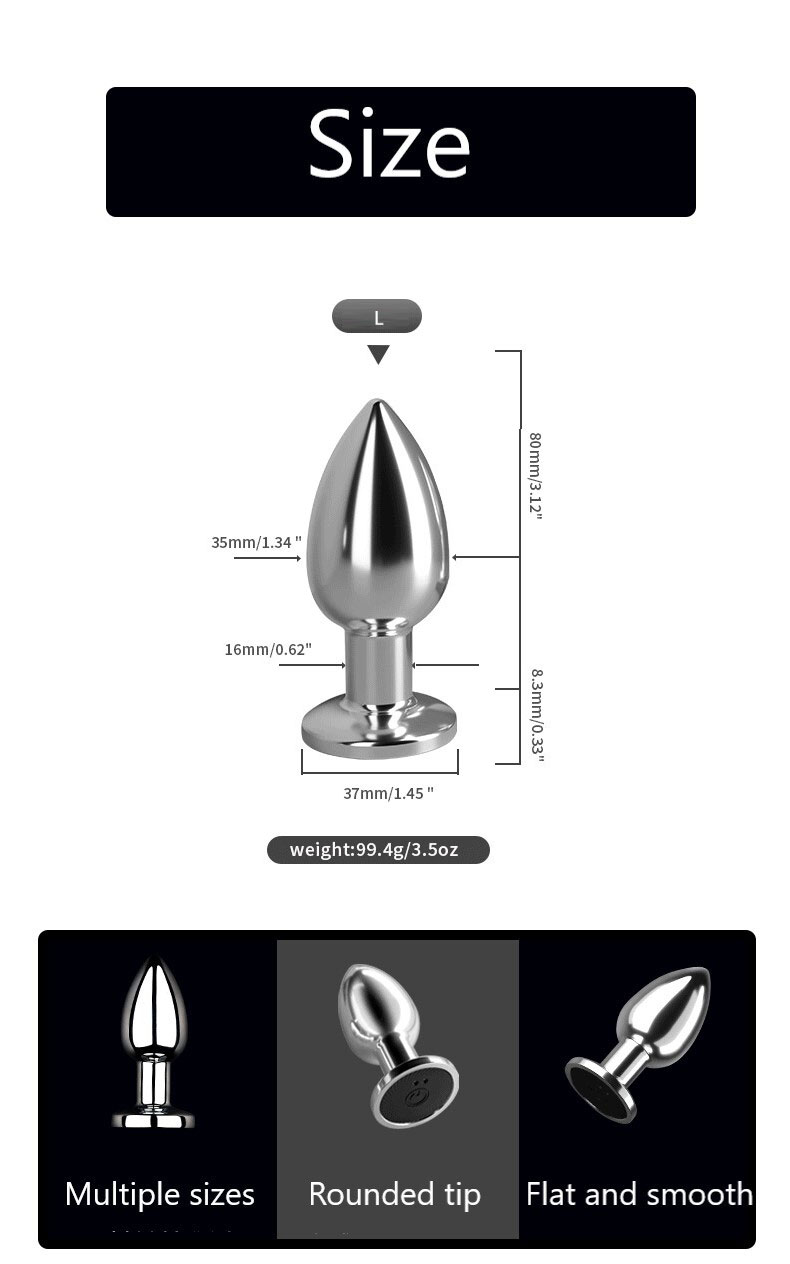 Phích cắm hậu môn inox điều khiển từ xa Prata rung 10 tần số - Size Lớn - Ảnh 7