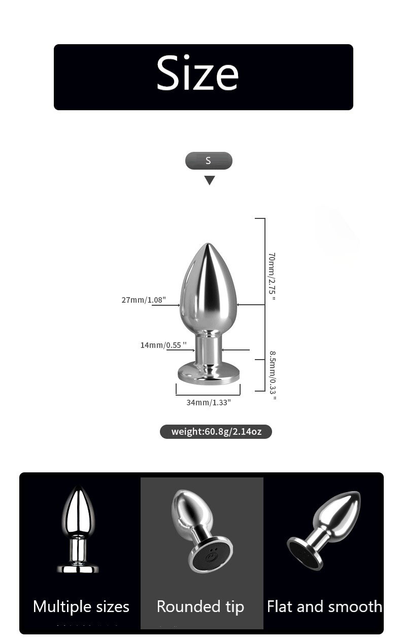 Phích cắm hậu môn inox điều khiển từ xa Prata rung 10 tần số - Size nhỏ - Ảnh 7