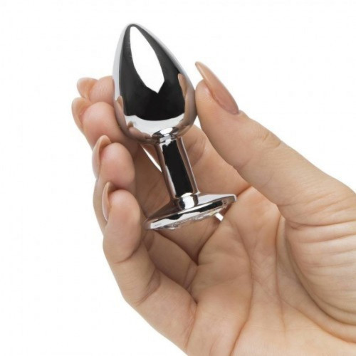 Alternative view of Phích cắm hậu môn inox gắn đá pha lê size M (vừa)