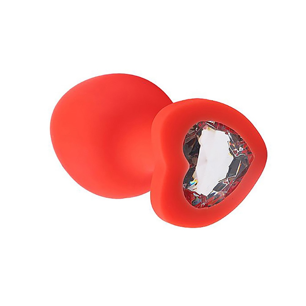 Alternative view of Phích cắm hậu môn silicon mềm mịn hình trái tim đỏ