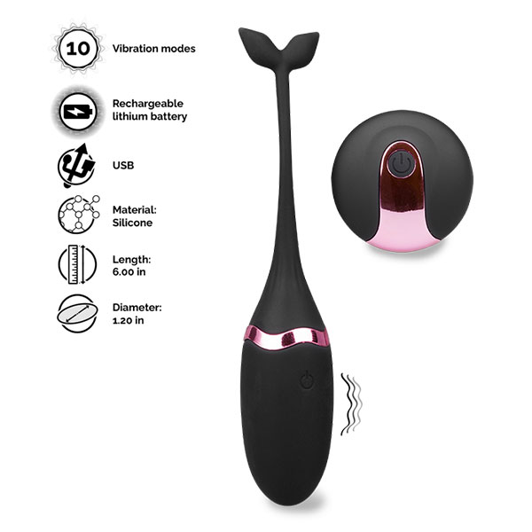 Alternative view of Trứng rung cá heo điều khiển từ xa Private Massager (Đen)