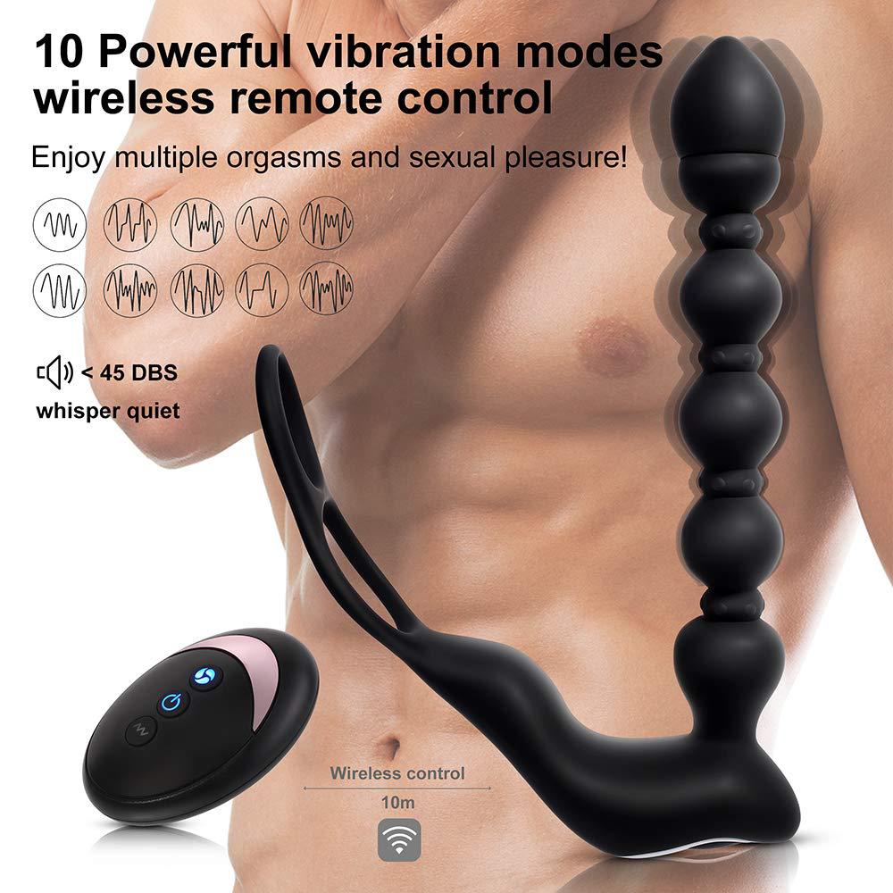 Alternative view of Plug rung massage tuyến tiền liệt nam Zhenta, điều khiển từ xa