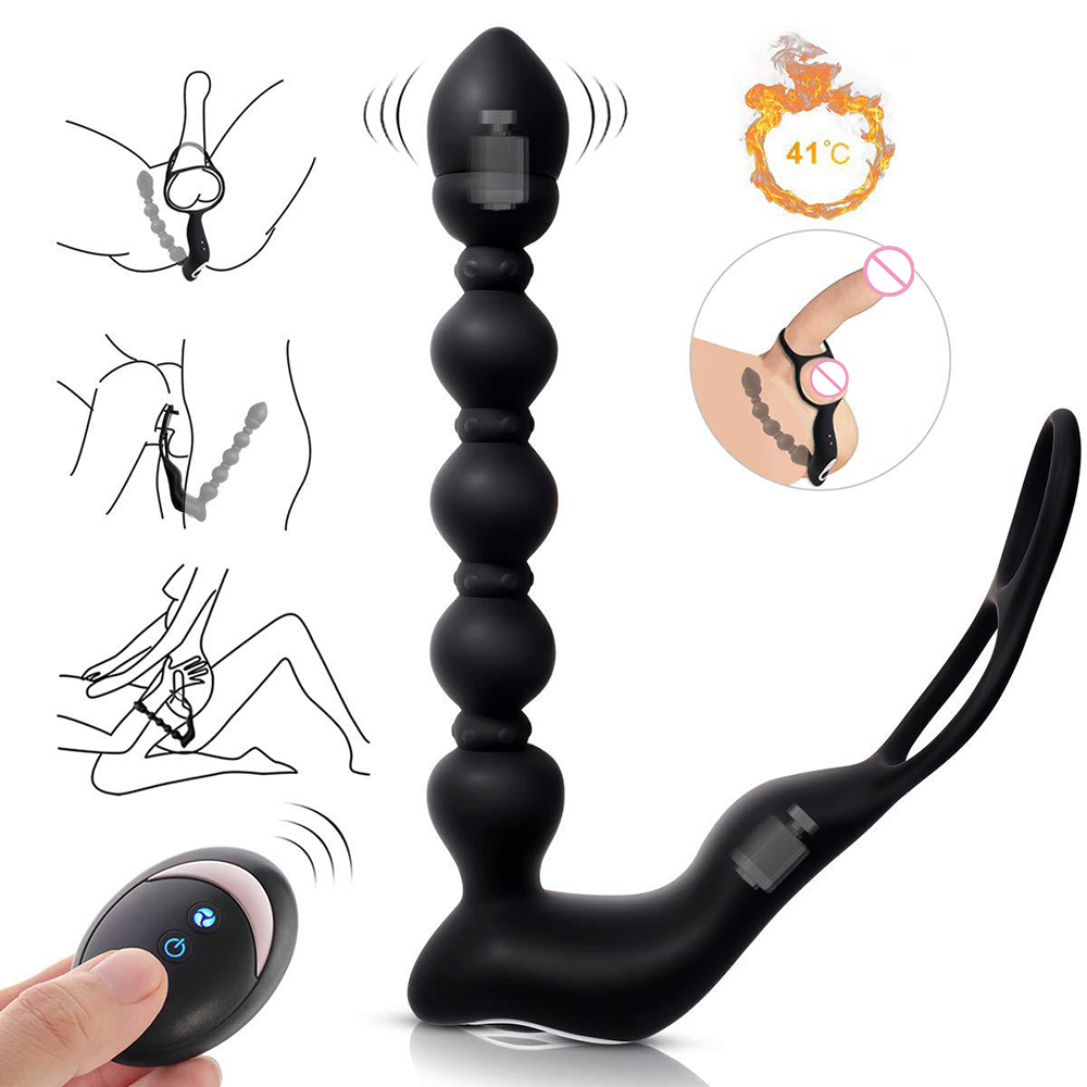 Plug rung massage tuyến tiền liệt nam Zhenta, điều khiển từ xa