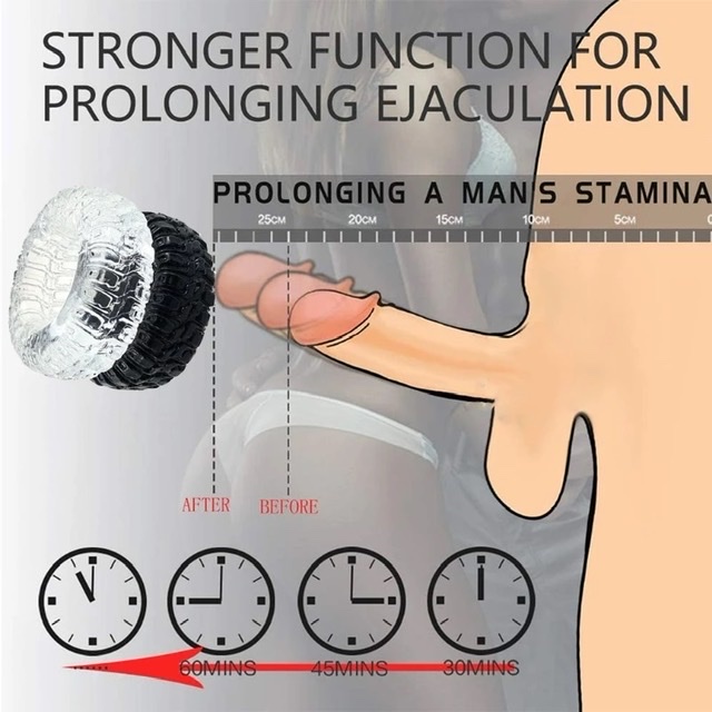 Alternative view of Set 2 cockring silicon trắng đen Rally Tire