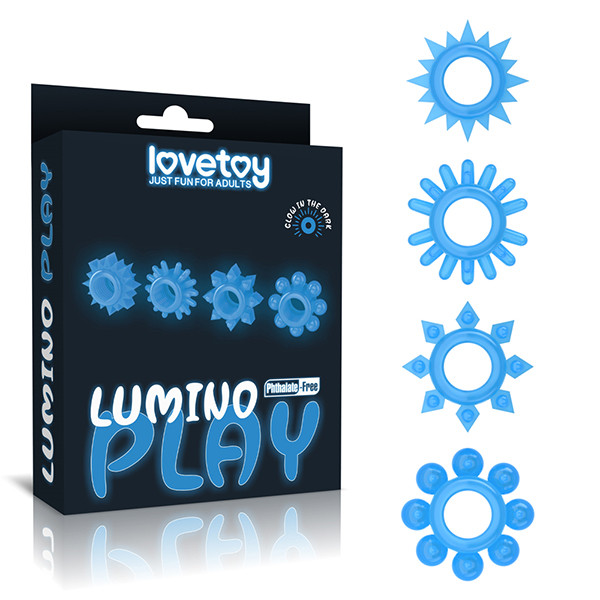 Lovetoy Lumino Play bộ 4 vòng gai silicon dạ quang cao cấp