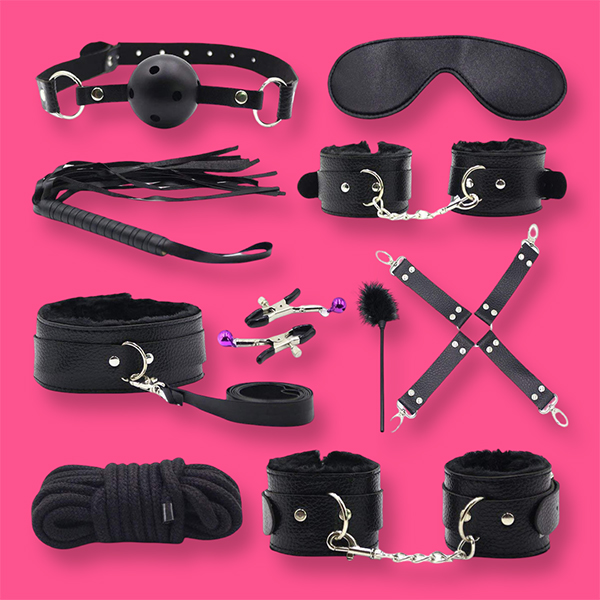 Bộ 10 món đồ chơi BDSM cho người mới bắt đầu (Đen)